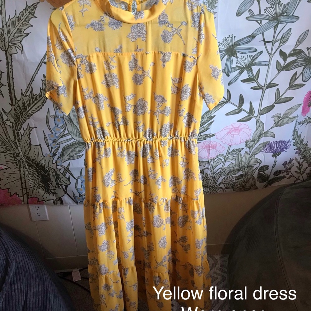 Yellow floral dress